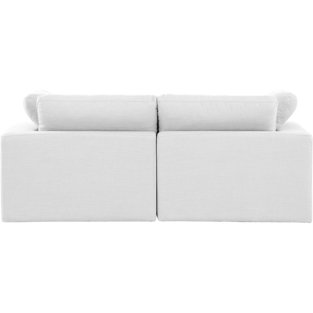 Comfy White Linen Textured Fabric Modular Sofa. Picture 3