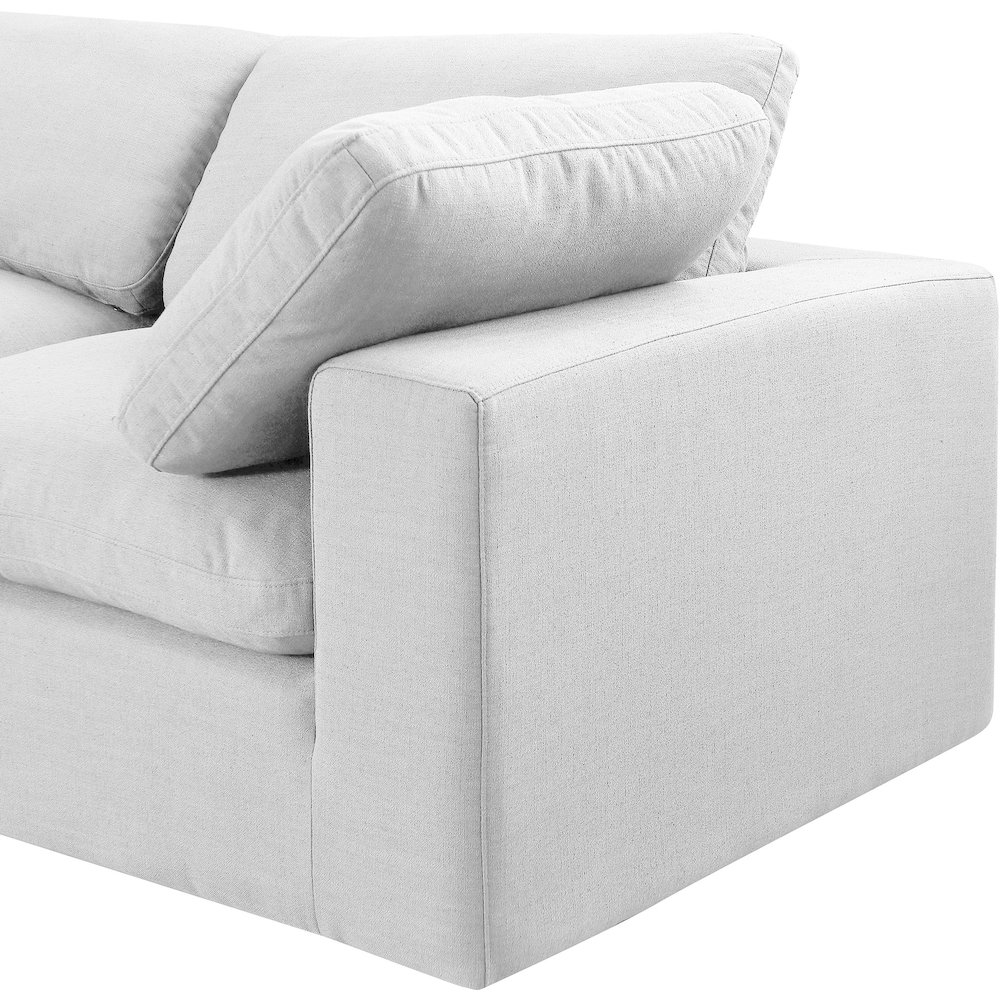 Comfy White Linen Textured Fabric Modular Sectional. Picture 12