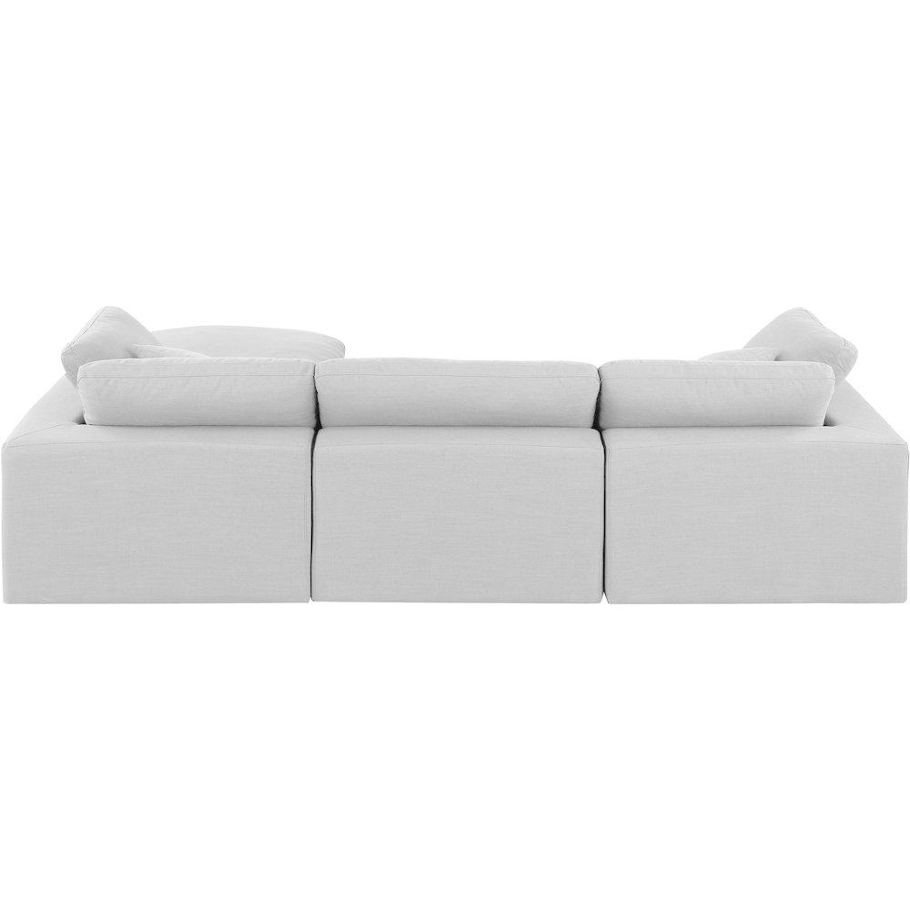 Comfy White Linen Textured Fabric Modular Sectional. Picture 5