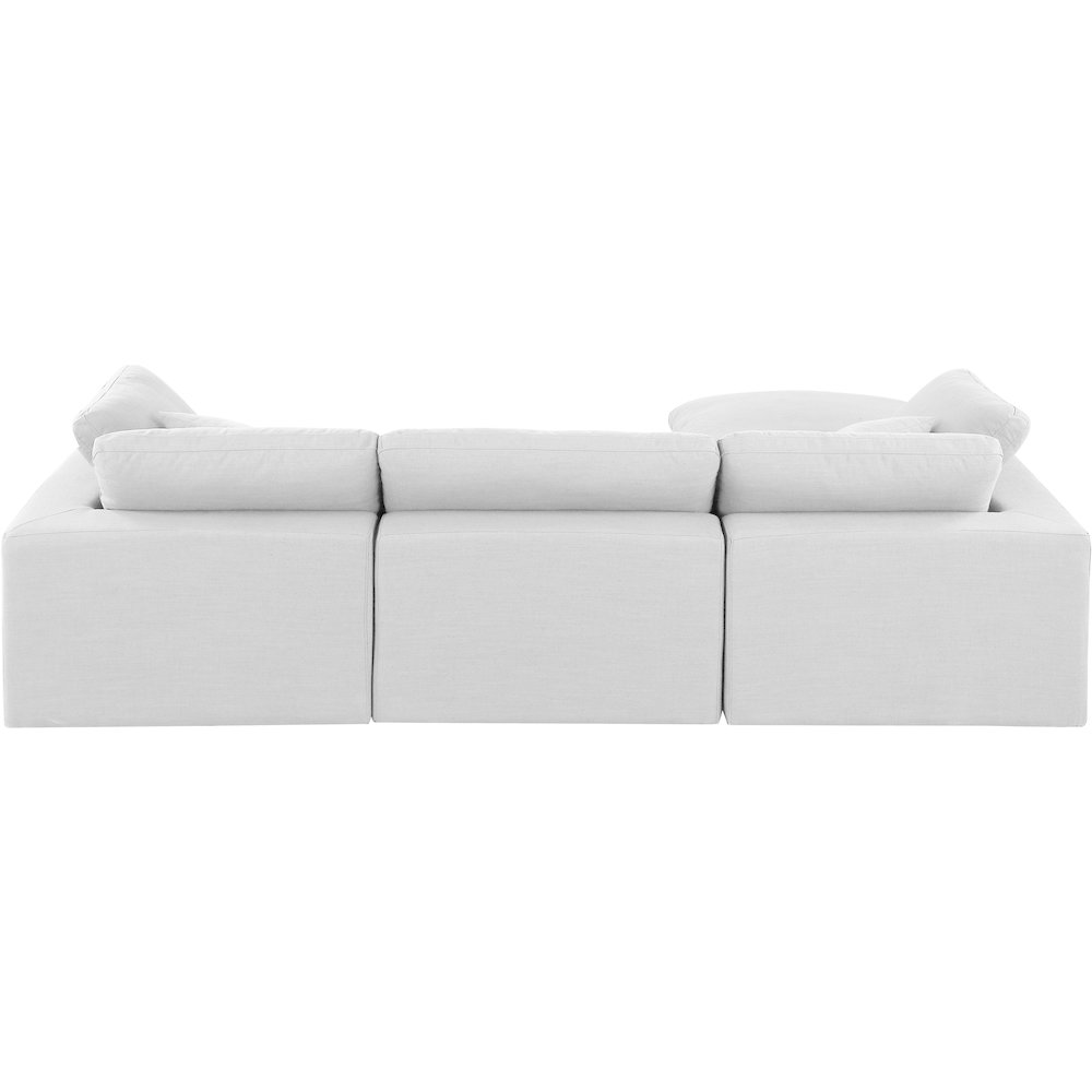 Comfy White Linen Textured Fabric Modular Sectional. Picture 6