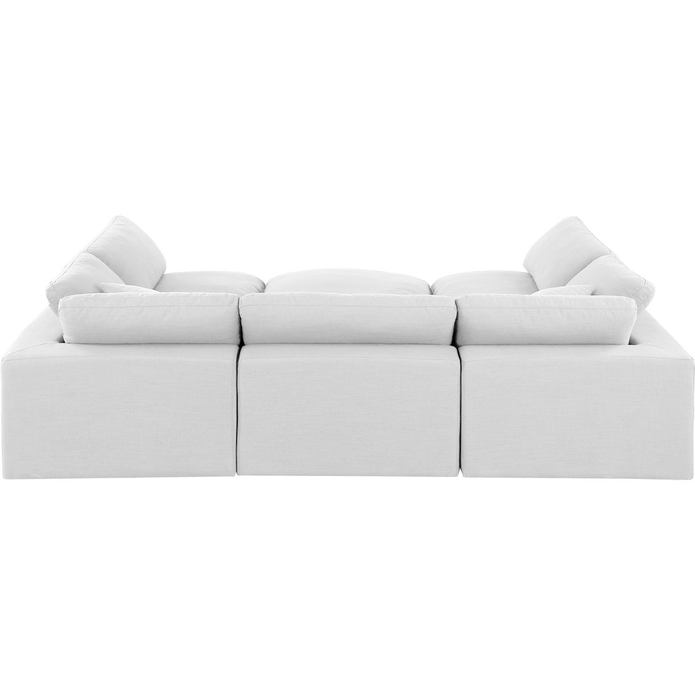 Comfy White Linen Textured Fabric Modular Sectional. Picture 3