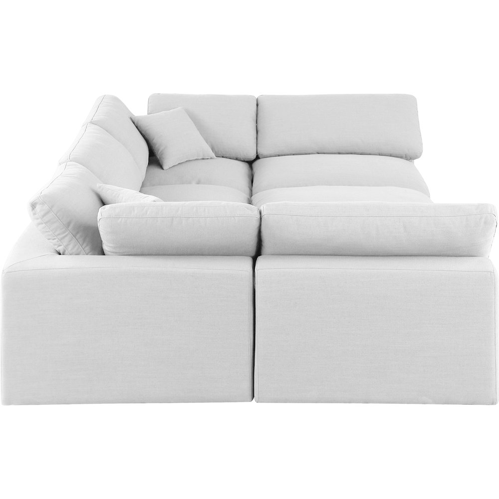 Comfy White Linen Textured Fabric Modular Sectional. Picture 5