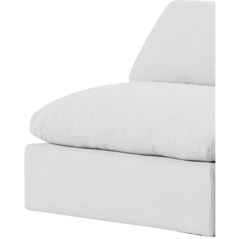 Comfy White Linen Textured Fabric Modular Sectional. Picture 7