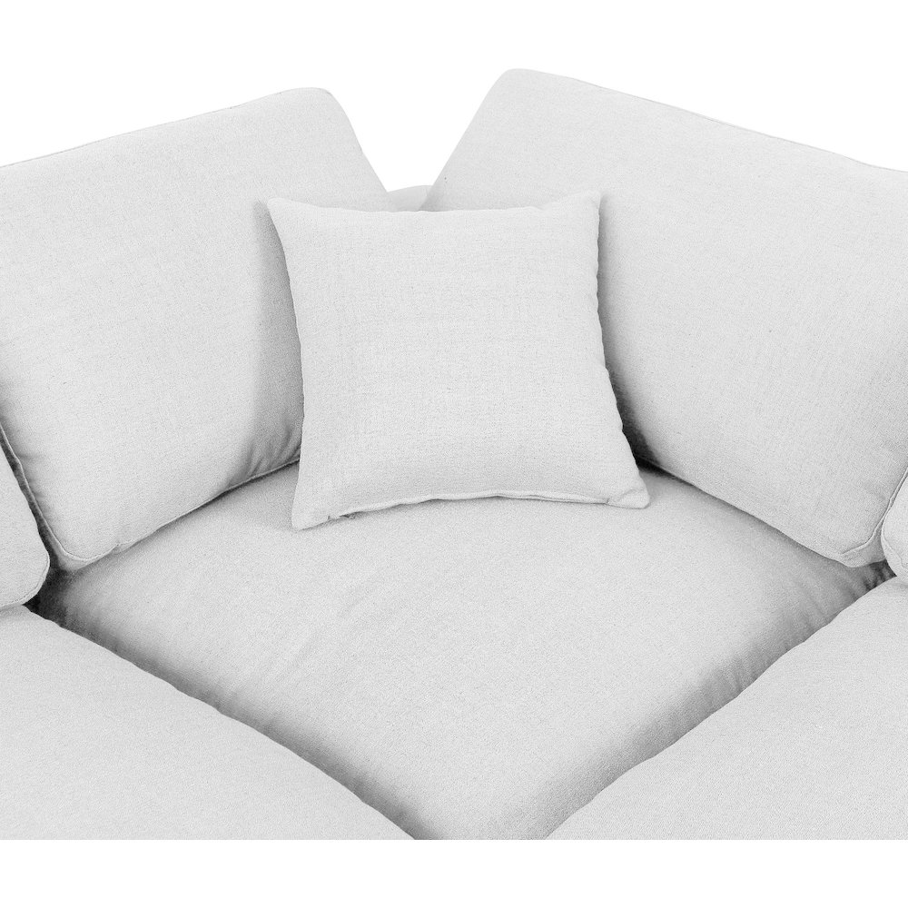 Comfy White Linen Textured Fabric Modular Sectional. Picture 8