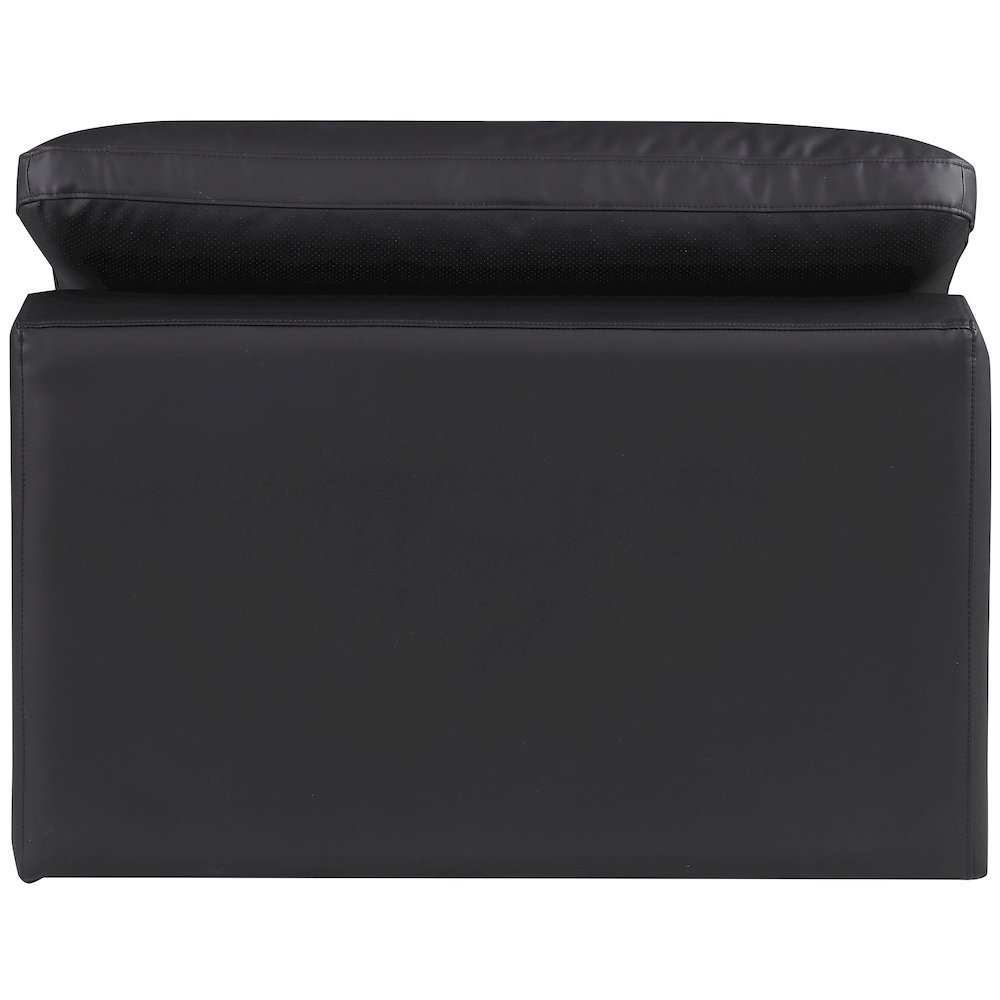 Comfy Black Vegan Leather Modular Armless Chair. Picture 3
