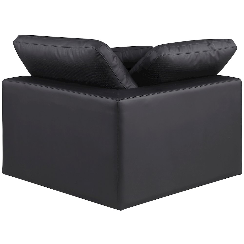 Comfy Black Vegan Leather Modular Corner Chair. Picture 3