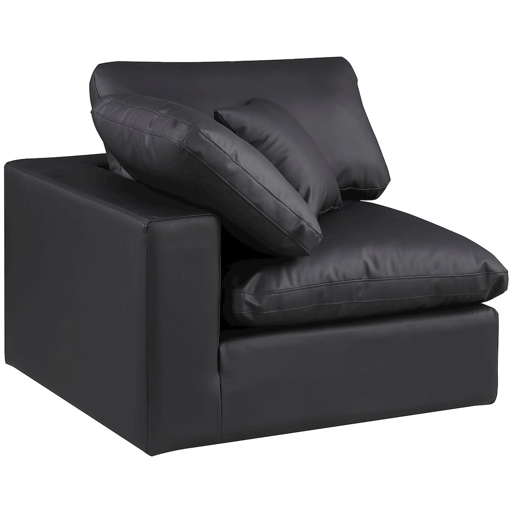 Comfy Black Vegan Leather Modular Corner Chair. Picture 5