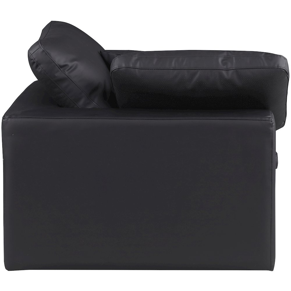 Comfy Black Vegan Leather Modular Corner Chair. Picture 6