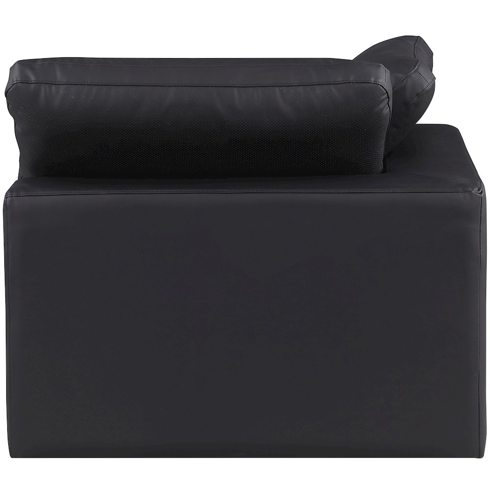 Comfy Black Vegan Leather Modular Corner Chair. Picture 7
