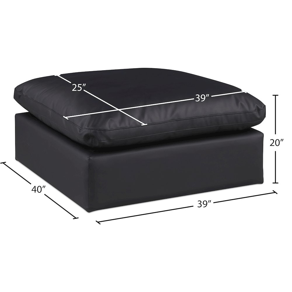 Comfy Black Vegan Leather Modular Ottoman. Picture 5
