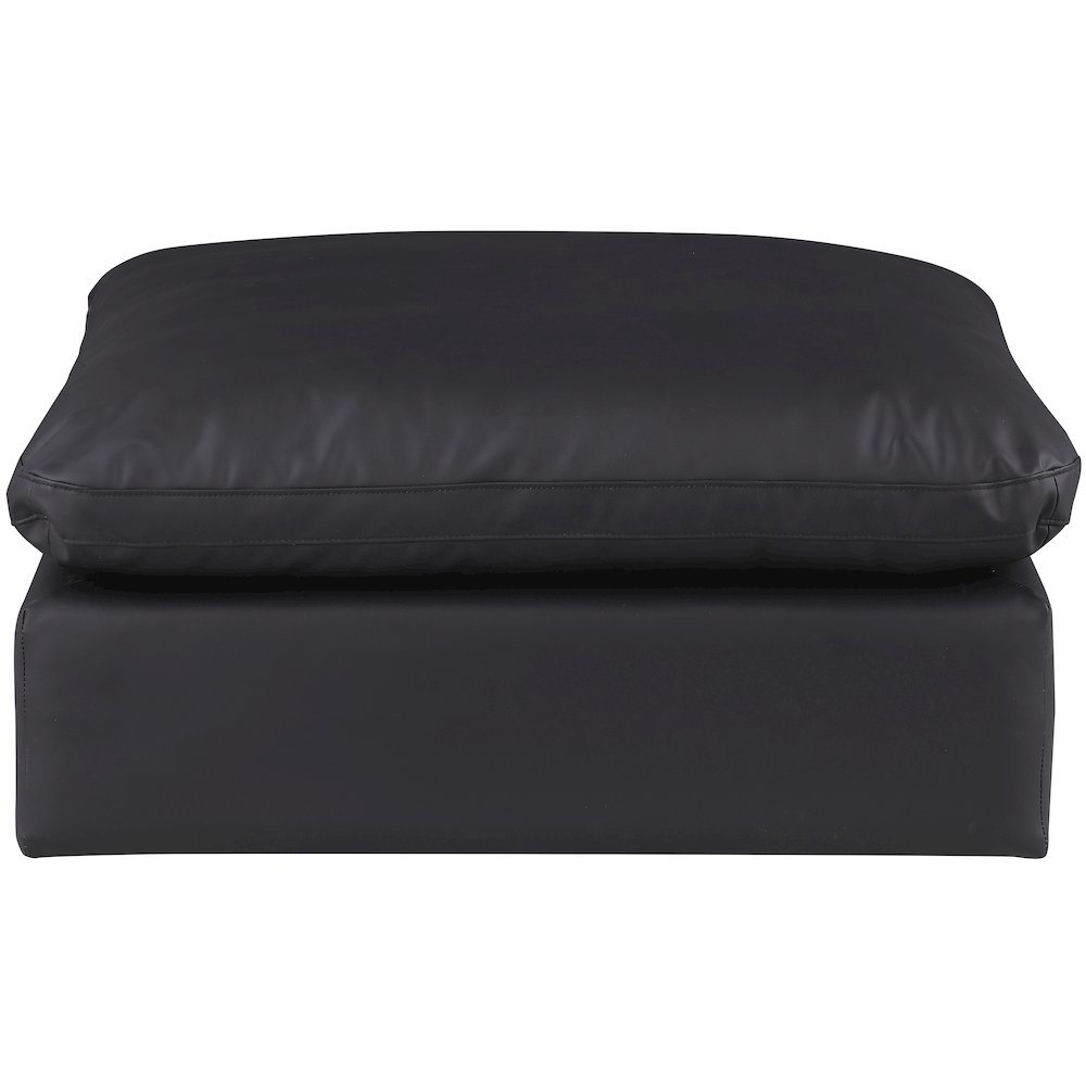 Comfy Black Vegan Leather Modular Ottoman. Picture 3