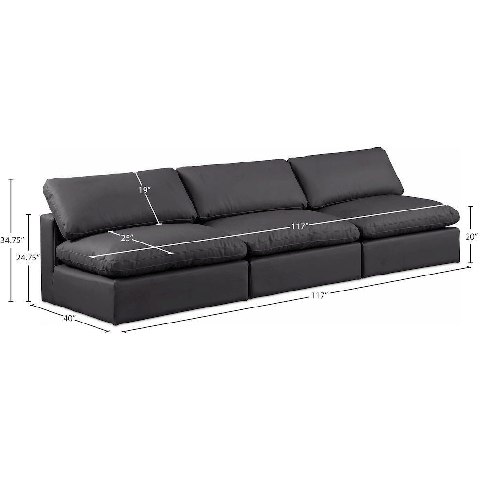 Comfy Black Vegan Leather Modular Sofa. Picture 9