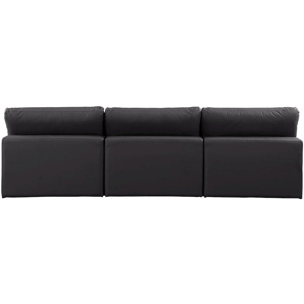 Comfy Black Vegan Leather Modular Sofa. Picture 3
