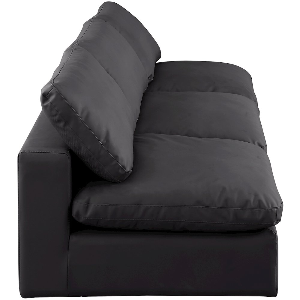 Comfy Black Vegan Leather Modular Sofa. Picture 5