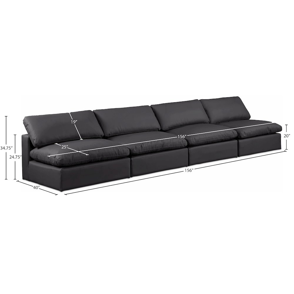Comfy Black Vegan Leather Modular Sofa. Picture 9