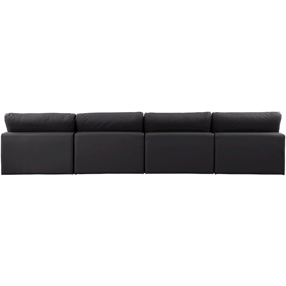 Comfy Black Vegan Leather Modular Sofa. Picture 3