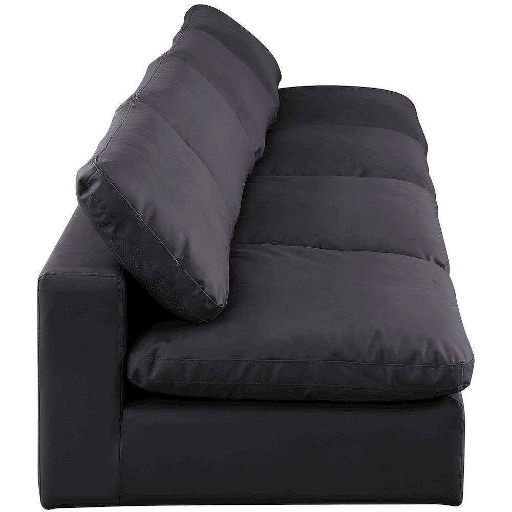 Comfy Black Vegan Leather Modular Sofa. Picture 5