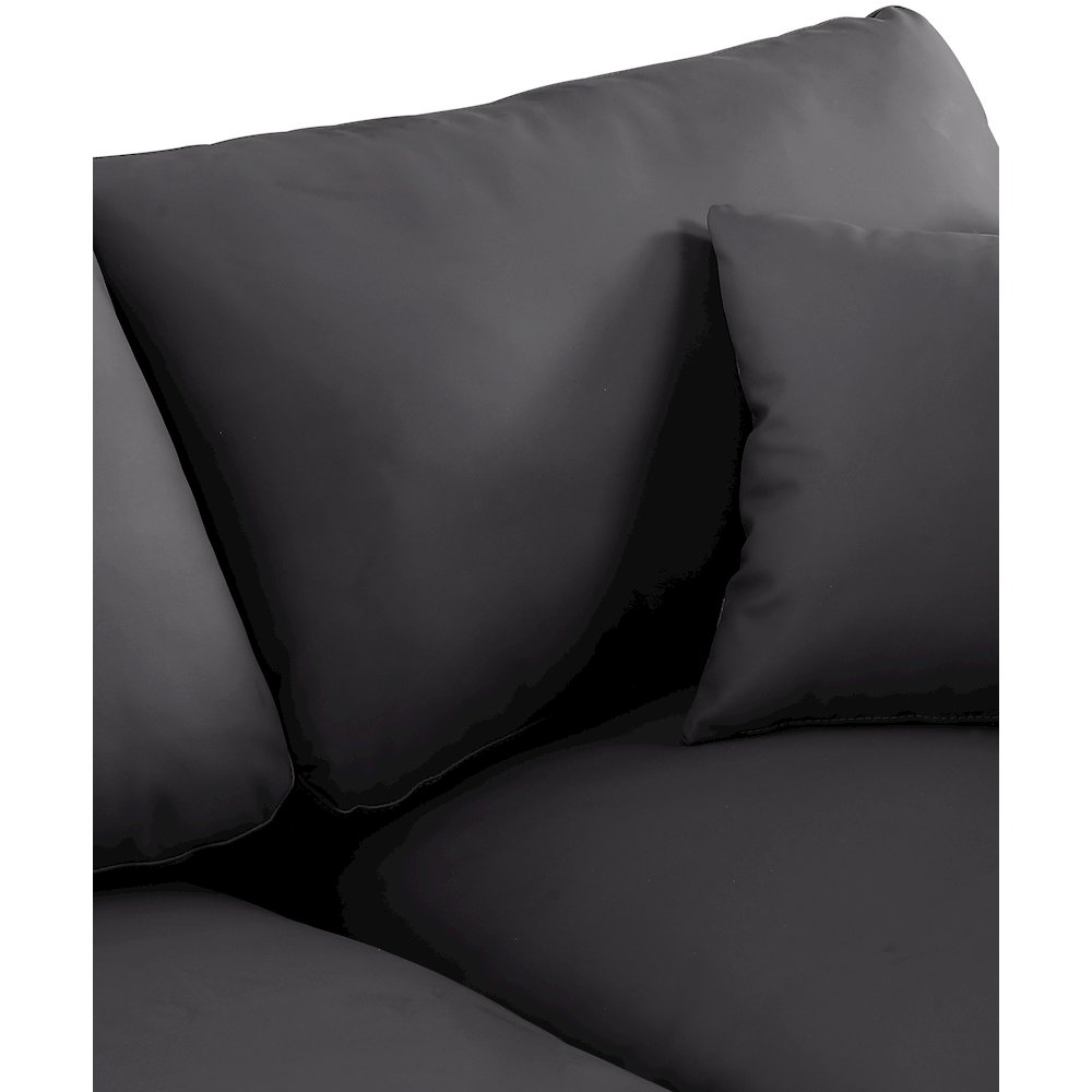 Comfy Black Vegan Leather Modular Sofa. Picture 7