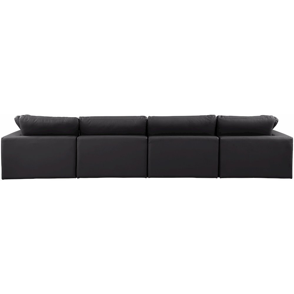 Comfy Black Vegan Leather Modular Sofa. Picture 3
