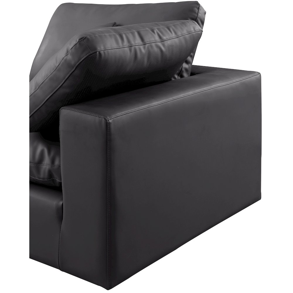 Comfy Black Vegan Leather Modular Sofa. Picture 7
