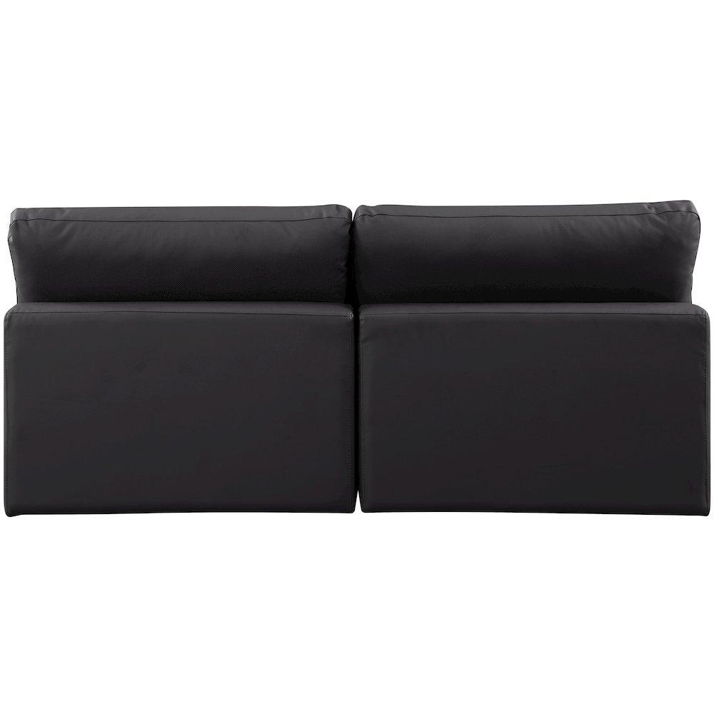 Comfy Black Vegan Leather Modular Sofa. Picture 3