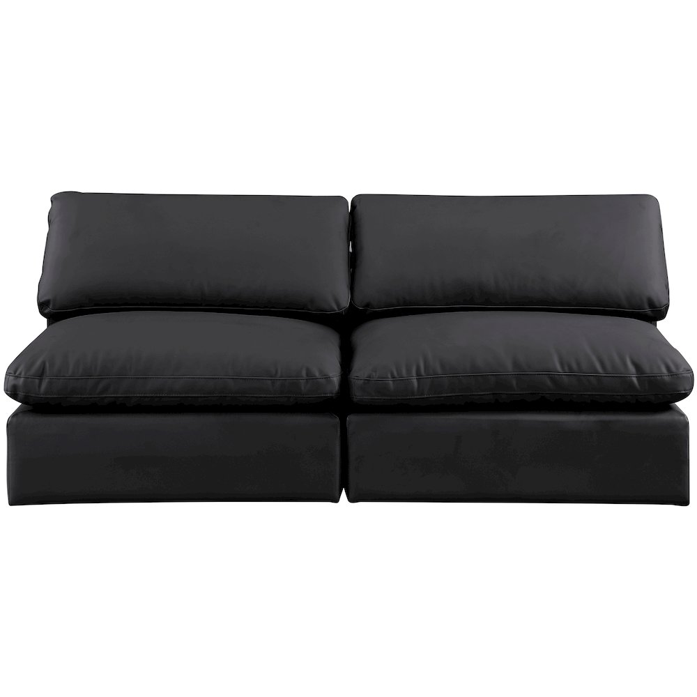 Comfy Black Vegan Leather Modular Sofa. Picture 4