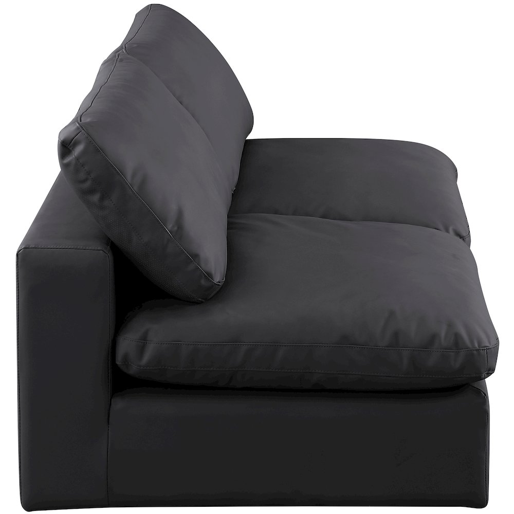 Comfy Black Vegan Leather Modular Sofa. Picture 5
