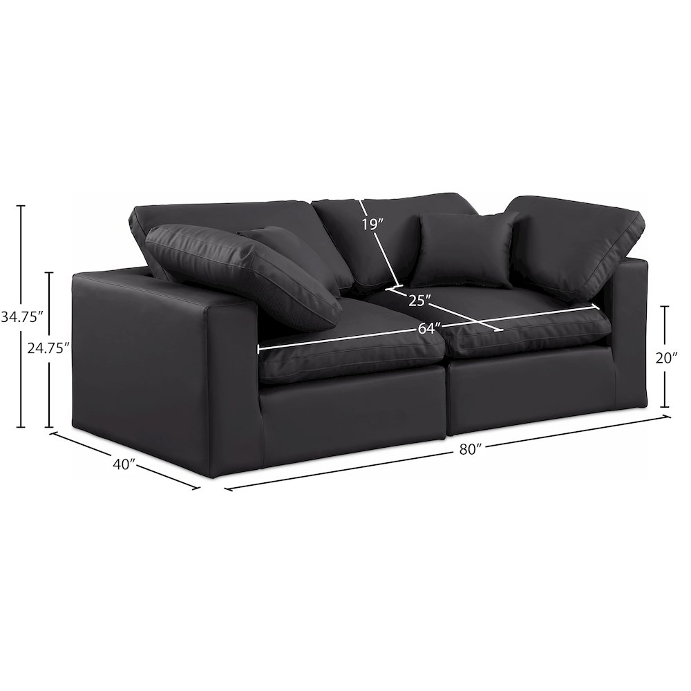 Comfy Black Vegan Leather Modular Sofa. Picture 9