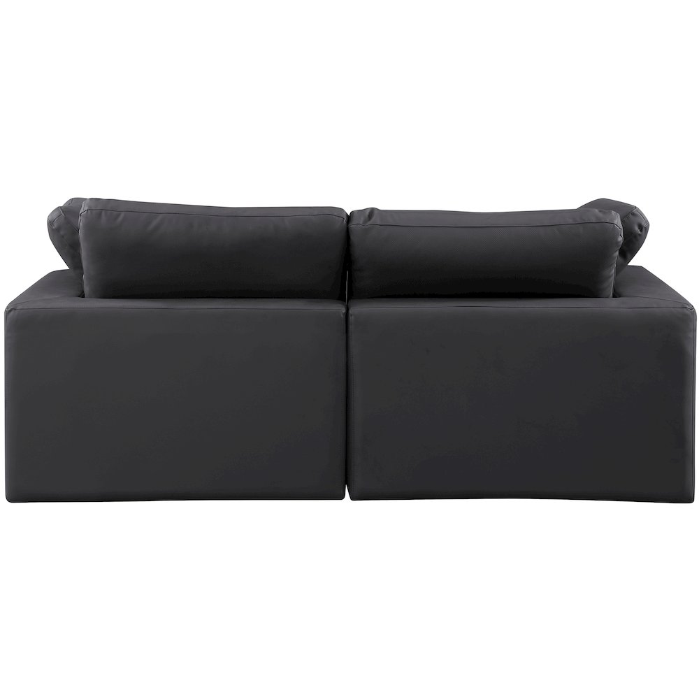 Comfy Black Vegan Leather Modular Sofa. Picture 3