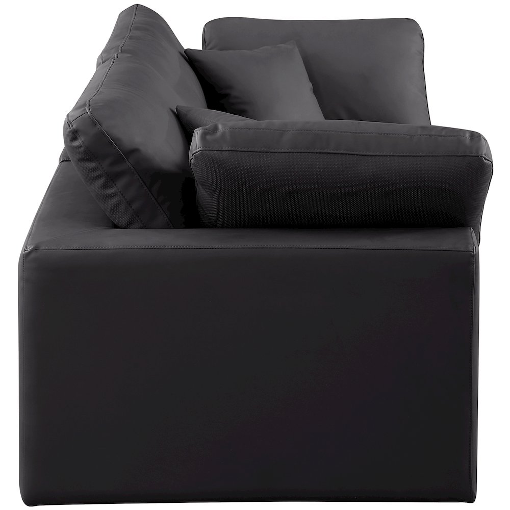 Comfy Black Vegan Leather Modular Sofa. Picture 5