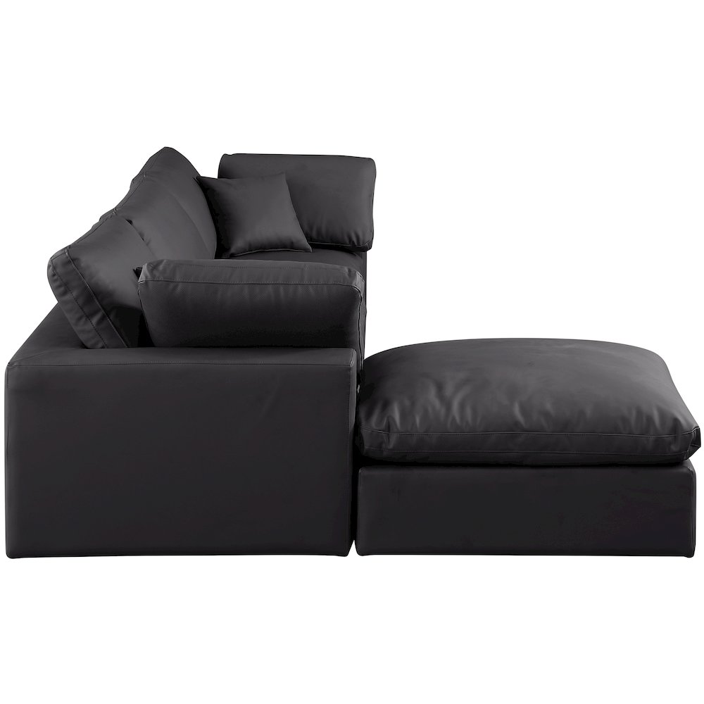 Comfy Black Vegan Leather Modular Sectional. Picture 10