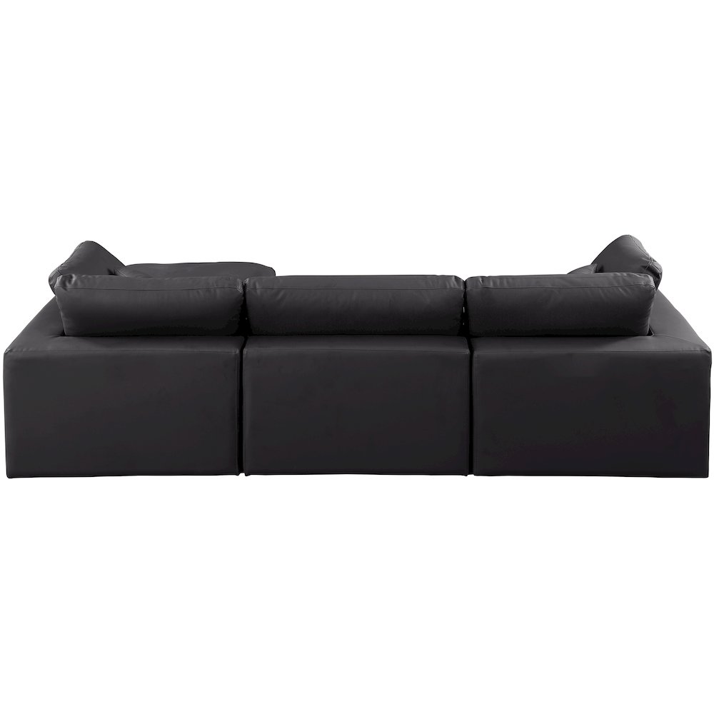 Comfy Black Vegan Leather Modular Sectional. Picture 5