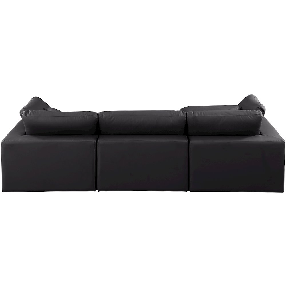 Comfy Black Vegan Leather Modular Sectional. Picture 6