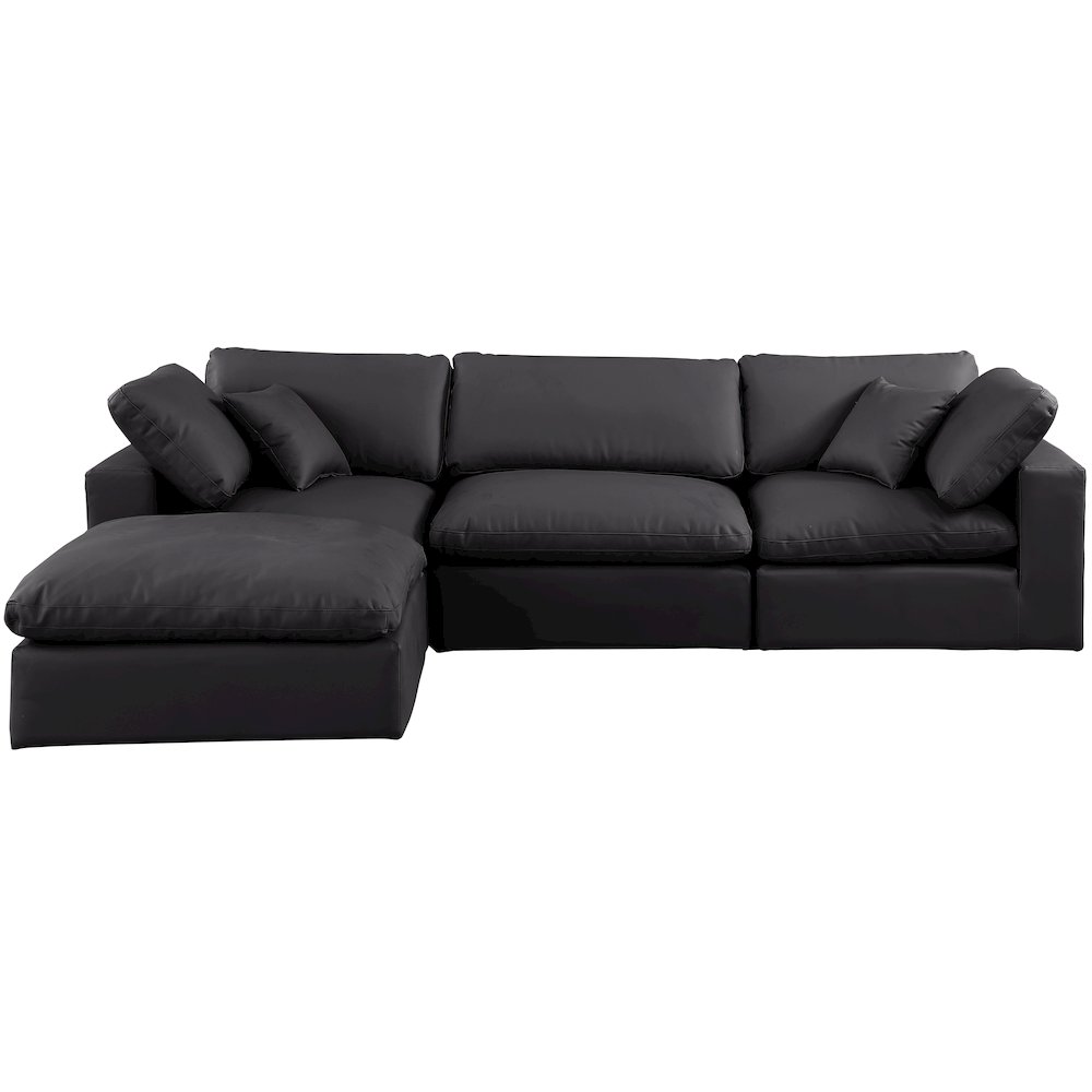Comfy Black Vegan Leather Modular Sectional. Picture 7