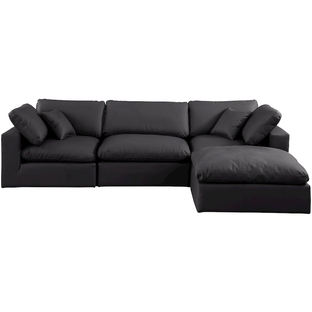 Comfy Black Vegan Leather Modular Sectional. Picture 8