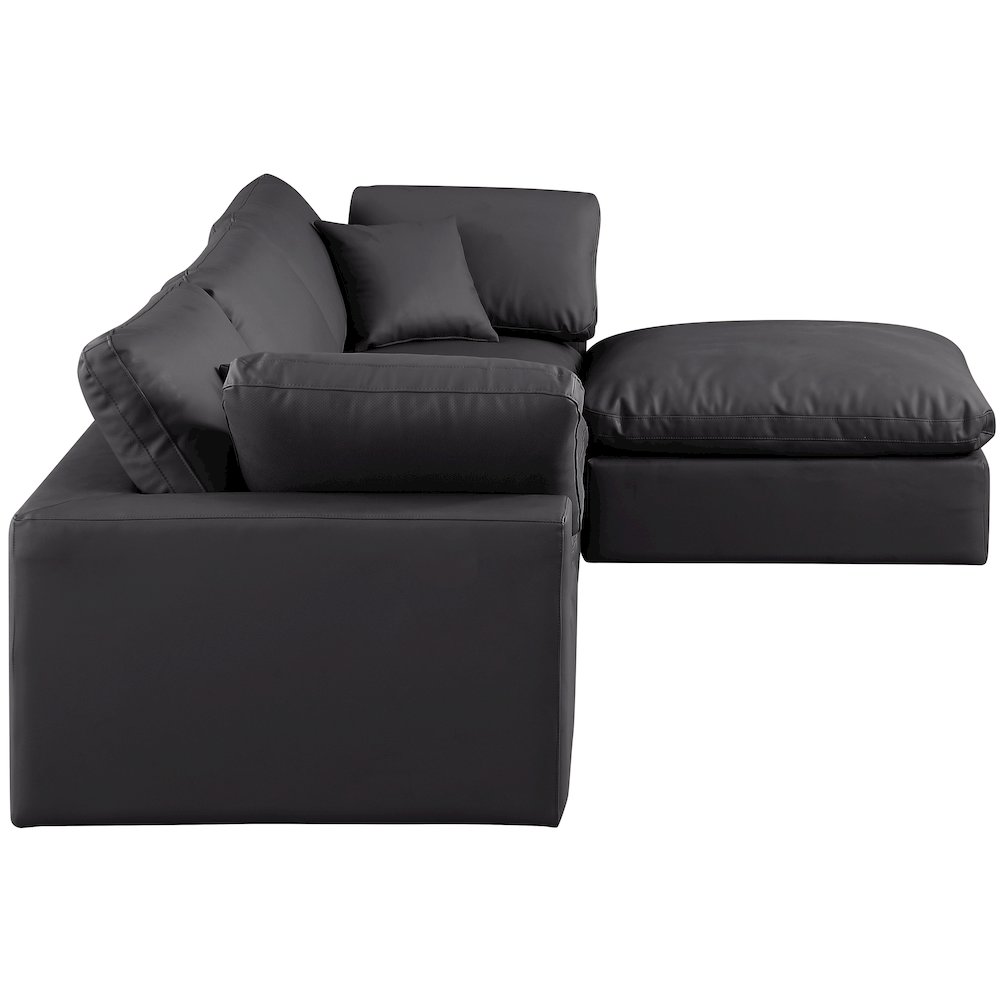 Comfy Black Vegan Leather Modular Sectional. Picture 9