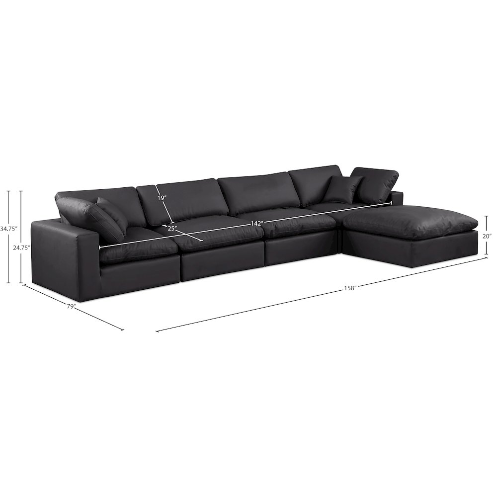 Comfy Black Vegan Leather Modular Sectional. Picture 15