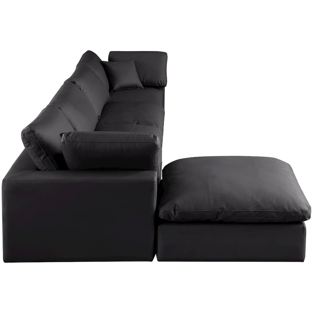 Comfy Black Vegan Leather Modular Sectional. Picture 10