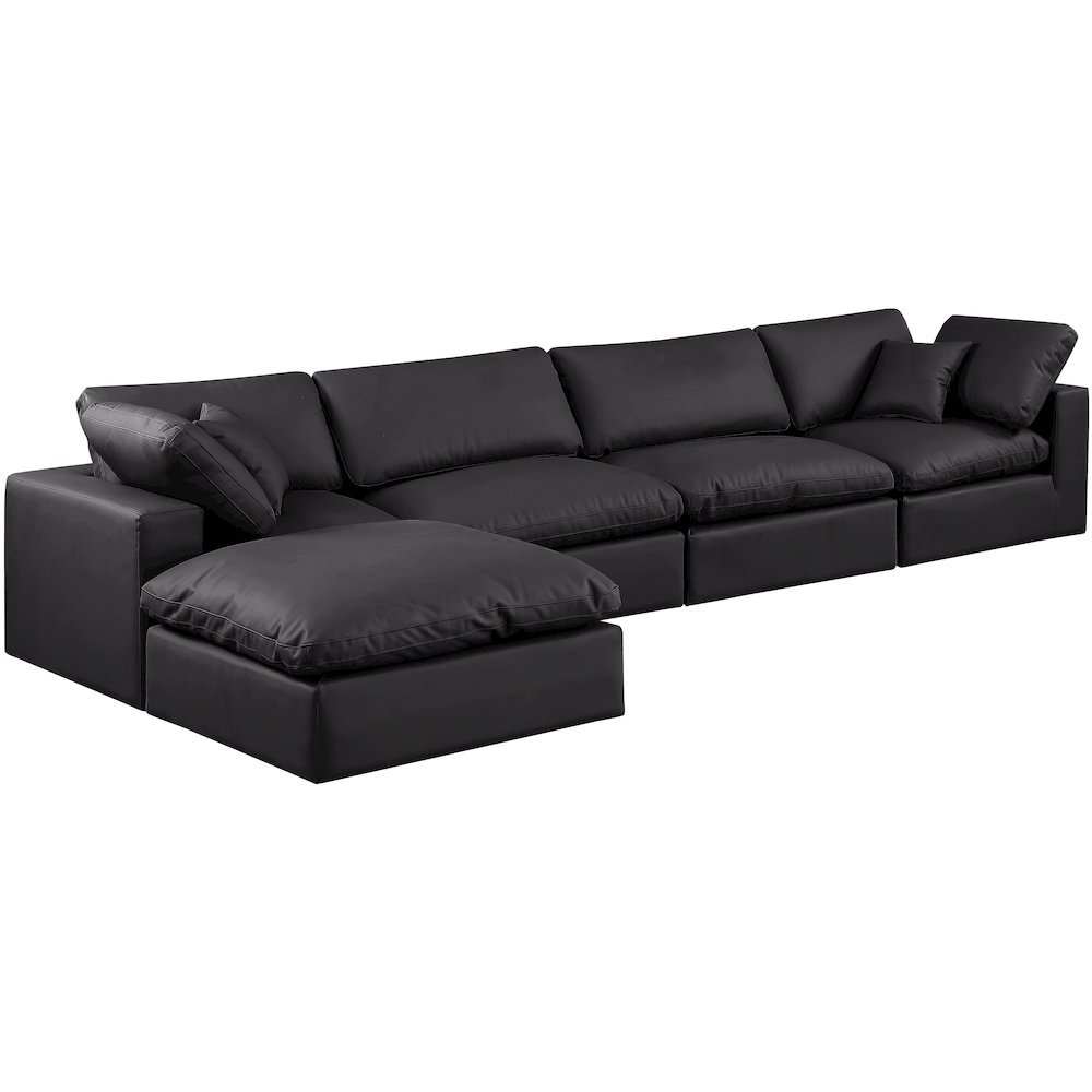 Comfy Black Vegan Leather Modular Sectional. Picture 2