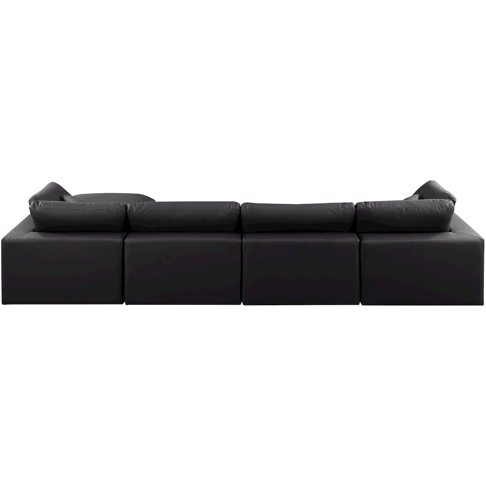 Comfy Black Vegan Leather Modular Sectional. Picture 5