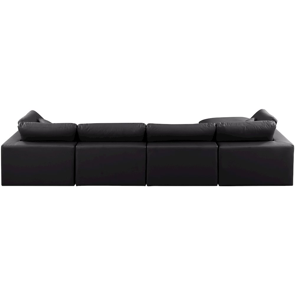 Comfy Black Vegan Leather Modular Sectional. Picture 6