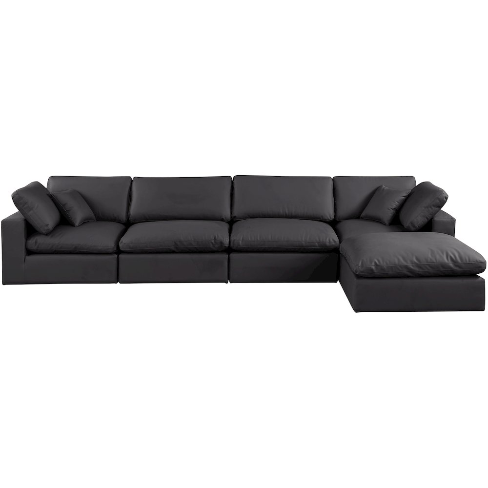 Comfy Black Vegan Leather Modular Sectional. Picture 8