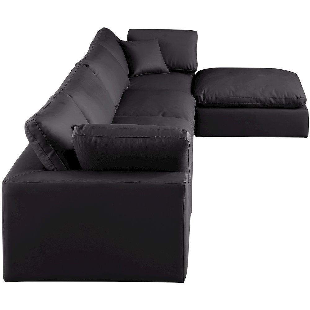Comfy Black Vegan Leather Modular Sectional. Picture 9