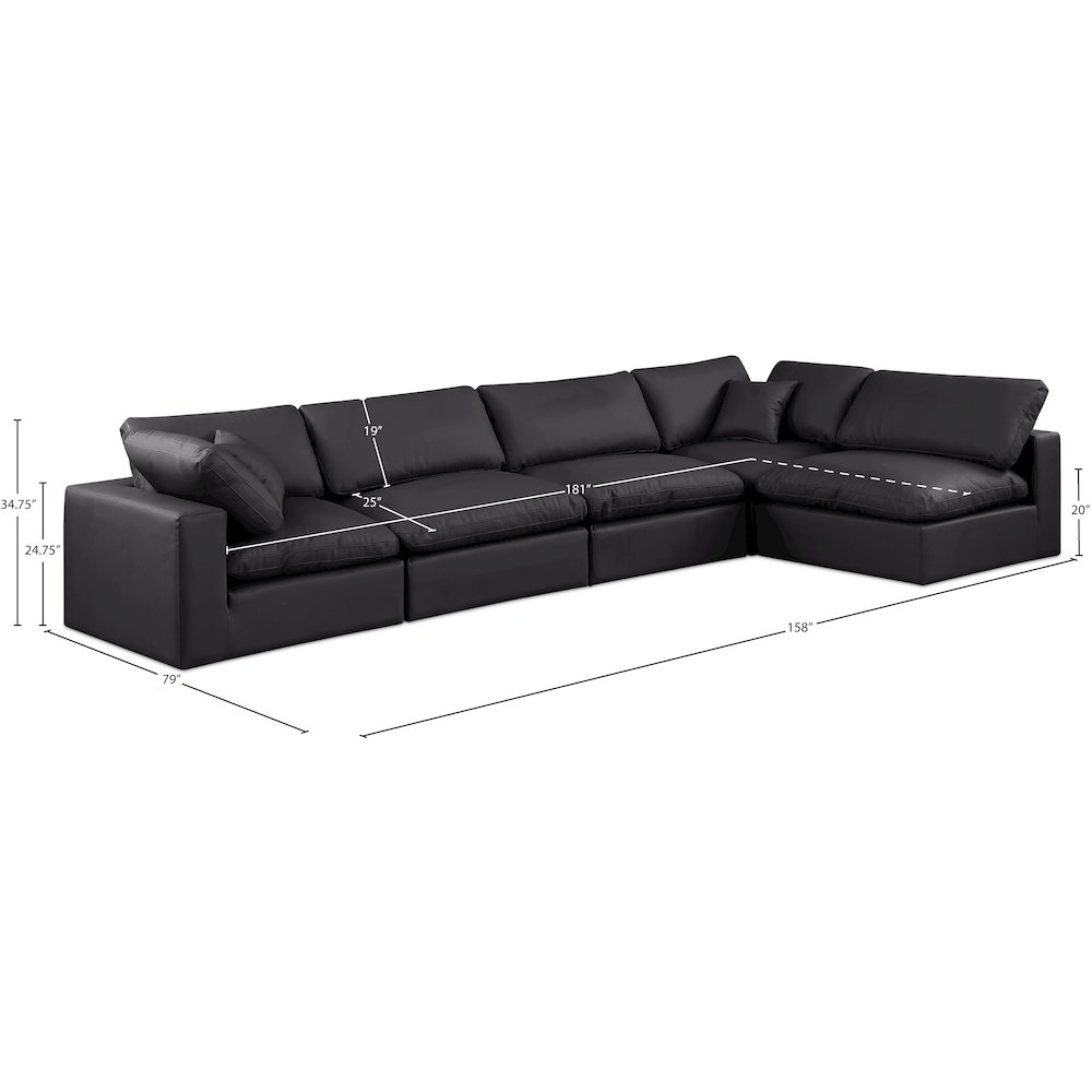 Comfy Black Vegan Leather Modular Sectional. Picture 15