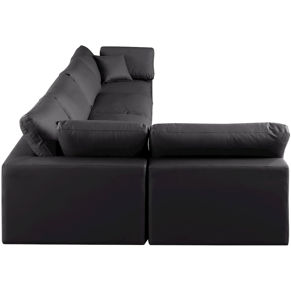 Comfy Black Vegan Leather Modular Sectional. Picture 10