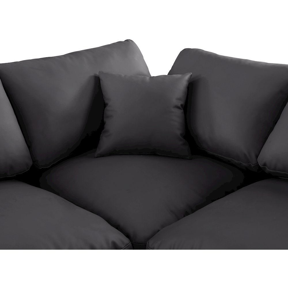 Comfy Black Vegan Leather Modular Sectional. Picture 12