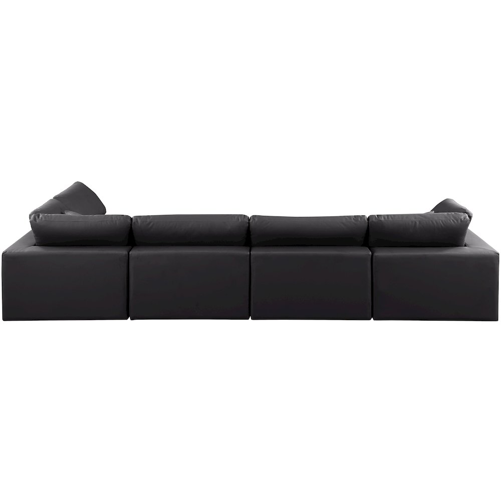 Comfy Black Vegan Leather Modular Sectional. Picture 5