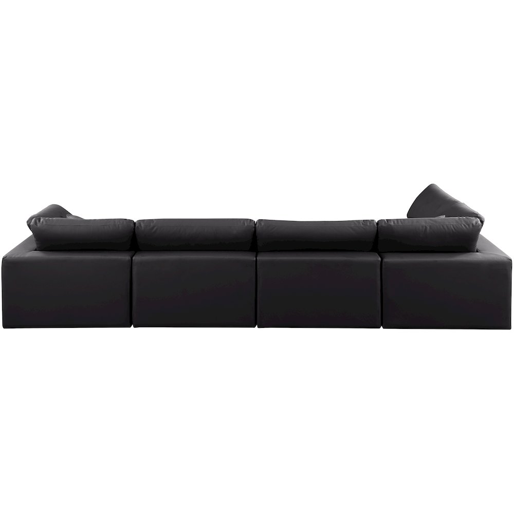 Comfy Black Vegan Leather Modular Sectional. Picture 6