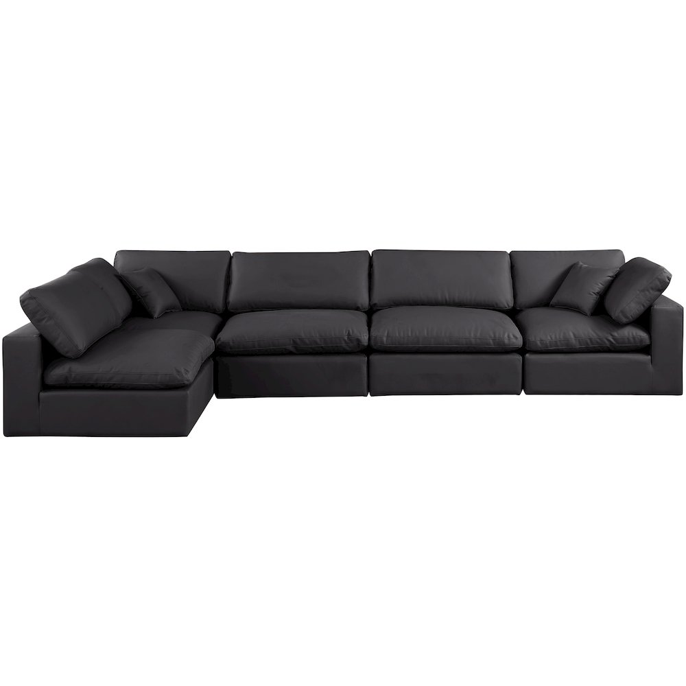 Comfy Black Vegan Leather Modular Sectional. Picture 7