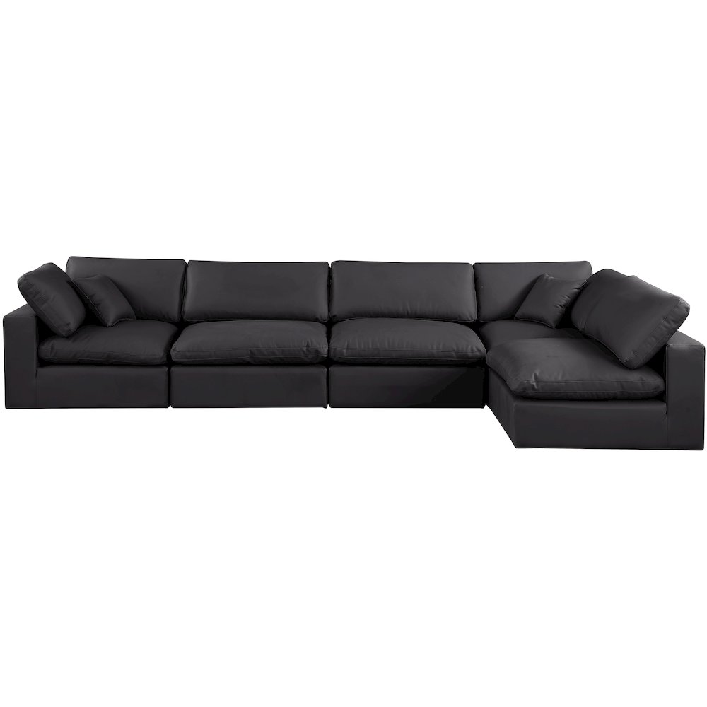 Comfy Black Vegan Leather Modular Sectional. Picture 8